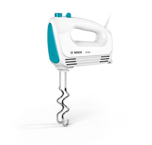 Миксер Bosch MFQ2210D, Hand mixer, CleverMixx, 375 W, 4 speed settings, additional pulse/turbo setting, white/blue