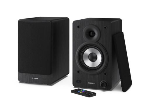 Аудио система Sharp Audio Systems CP-SS30(BK), Hifi Systems BOOKSHELF SPEAKERS 60W (2 x 30W) RMS 2, Bluetooth v5.0, USB playback, MP3 Audio decoder, RCA L/R In, 3.5mm Aux-in / line-in, Digital optical-in, Wooden speaker, Black