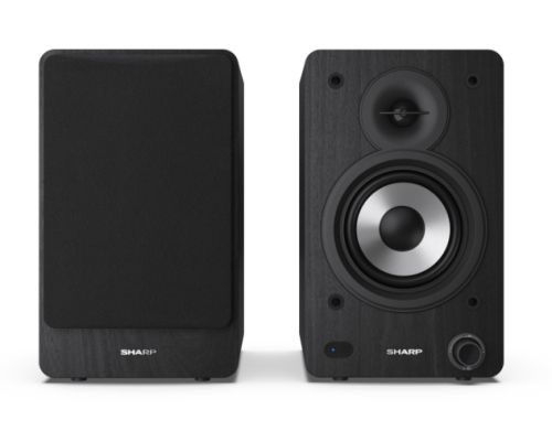 Аудио система Sharp Audio Systems CP-SS30(BK), Hifi Systems BOOKSHELF SPEAKERS 60W (2 x 30W) RMS 2, Bluetooth v5.0, USB playback, MP3 Audio decoder, RCA L/R In, 3.5mm Aux-in / line-in, Digital optical-in, Wooden speaker, Black