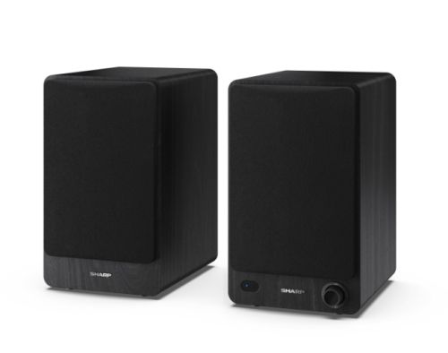 Аудио система Sharp Audio Systems CP-SS30(BK), Hifi Systems BOOKSHELF SPEAKERS 60W (2 x 30W) RMS 2, Bluetooth v5.0, USB playback, MP3 Audio decoder, RCA L/R In, 3.5mm Aux-in / line-in, Digital optical-in, Wooden speaker, Black