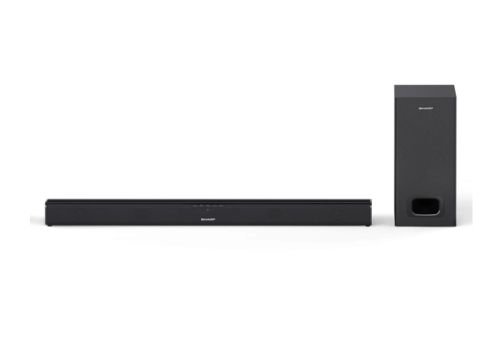Аудио система Sharp Soundbar HT-SBW110, SLIM 180W 2.1 Wired Subwoofer, HDMI & BLUETOOTH, wireless music streaming, HDMI ARC/CEC, 3.5mm Aux-in, Digital Optical Audio Input, Matt black