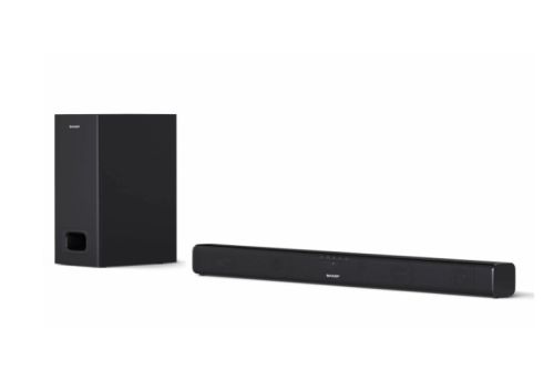 Аудио система Sharp Soundbar HT-SBW110, SLIM 180W 2.1 Wired Subwoofer, HDMI & BLUETOOTH, wireless music streaming, HDMI ARC/CEC, 3.5mm Aux-in, Digital Optical Audio Input, Matt black
