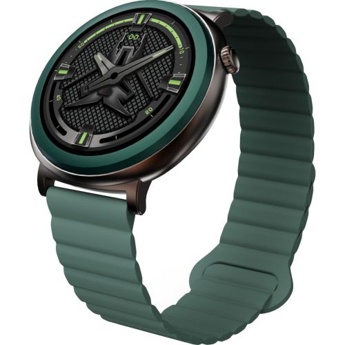 Часовник HiFuture Aurora Dark Green, 1.43" AMOLED,  466*466, Powered by Dual Core & Syntra AI, Bluetooth Call, IP68  Waterproof, 24/7 True Heart Rate & Blood Oxygen Sensor, Up to 10 days daily use, Magnetic Strap