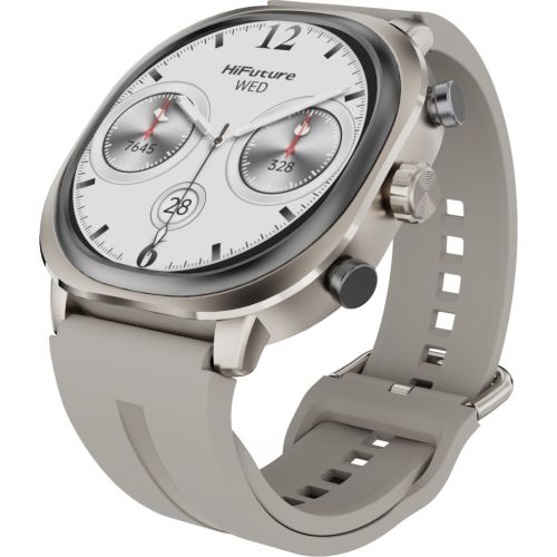 Часовник HiFuture AIX Lite Champagne Gold,  1.43" AMOLED,  466*466, Powered by Dual Core & Syntra AI, Bluetooth Call, 1ATM Waterproof, Sixth Generation Health Sensor, Up to 10 days daily use, Extra Fabric Strap inbox