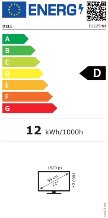Монитор Dell E2225HM, 21.5" Edge LED Anti-Glare, VA Panel, 5ms GTG, 100 Hz, 3000:1, 250 cd/m2, Full HD 1920x1080, VGA, HDMI, Display Port, Tilt, Black