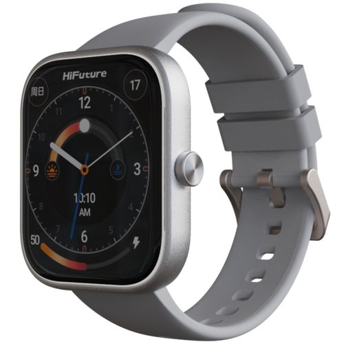 Часовник HiFuture Lume Silver Grey, 1.85 " IPS, Powered by Dual Core, Aerospace-Grade Ultra Light Aluminum Frame, Bluetooth Call, 3D User Interface, 1ATM Waterproof, 24/7 True Heart Rate & Blood Oxygen Sensor, 100+ Sports Mode, Up to 7 days daily use