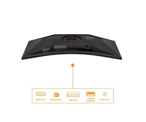 Монитор AOC CU34G4Z, 34" Curved 1500R, VA, WLED, 3440x1440@240Hz, 1ms GtG, 0.3ms MPRT, 450cd m/2, 2500:1, 80M:1 DCR, Adaptive Sync, FlickerFree, Low Blue Light, Tilt, Height Adjust, Pivot, Swivel, 2xHDMI, DP, USB hub