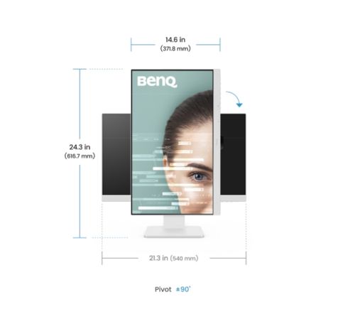 Монитор BenQ GW2486TC 24" IPS, FHD, 100Hz, 1920x1080, USB-C 65W, DP1.2x1, HDMI1.4x1, DP out, Speaker 2Wx2, Height Adjustable Stand, coding mode