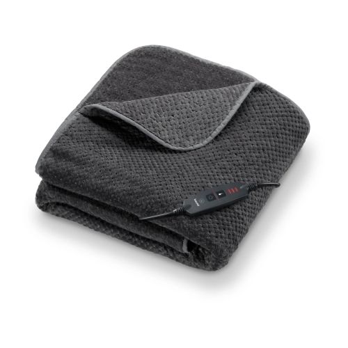 Термоподложка Beurer HD 65 Dark Grey Heated Overblanket; Soft and cuddly surface; 3 temperature;auto switch-off 3 hours; removable switch; washable at 30°, Oko-Tex 100; 180(L)x130(W)cm
