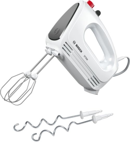Миксер Bosch MFQ22100, Hand mixer, CleverMixx, 375 W, 4 speed settings, additional pulse/turbo setting, white/gray
